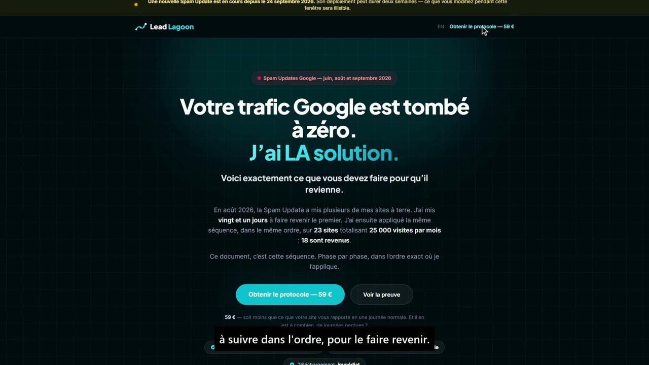 Capture du test de Lead Lagoon : Accroche