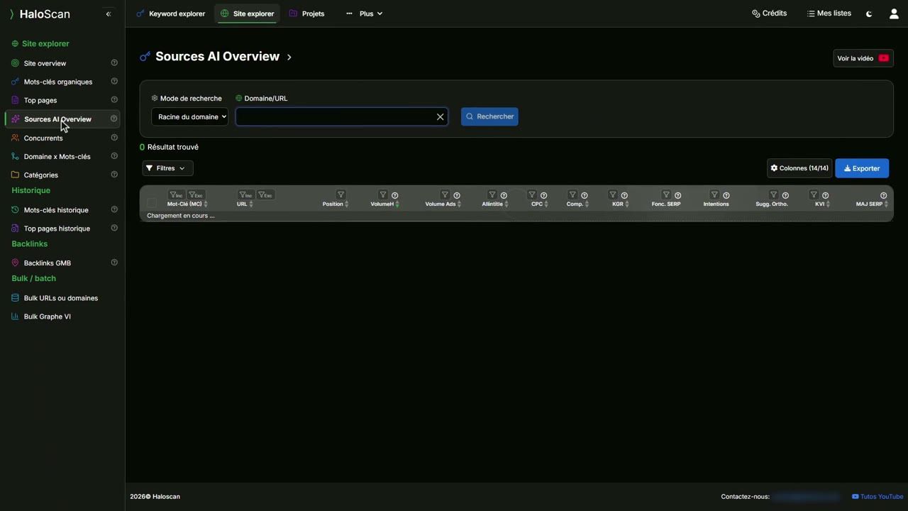 Capture du test de Haloscan : Cité par l’IA de Google