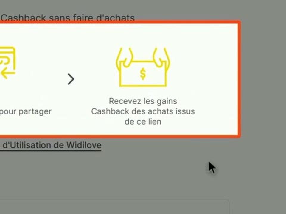 Détail de la capture : Gagner en partageant (Widilove, parrainage)